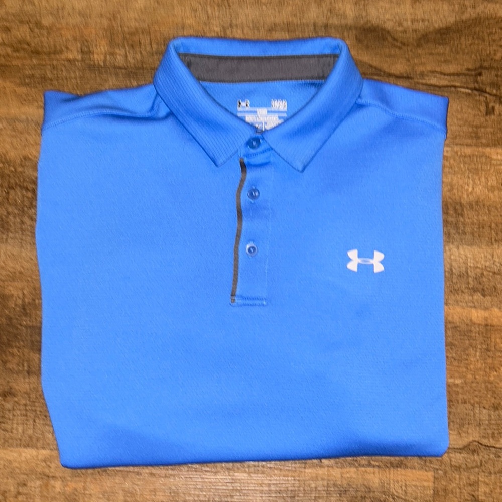 Blue Under Armour Heat Gear Polo